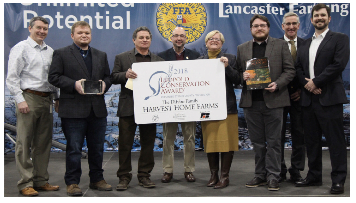 DiFebo family excepting Leopold Award at PA Farm Show